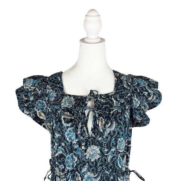 Ulla Johnson Zuma Cotton Midi Dress 2 Blue - Picture 4 of 11